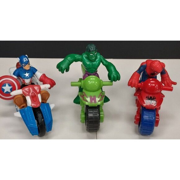 Playskool Marvel Heroes Adventures Set of 3- Captain America, Spiderman & Hulk - Picture 1 of 12